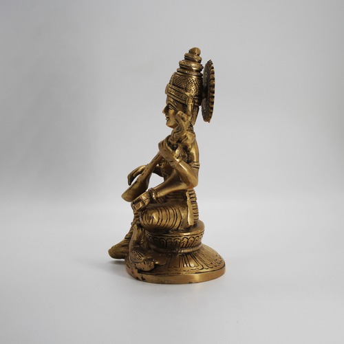 Maa Saraswati Brass statue Idol Showpiece Figurine (6.5 x 3)